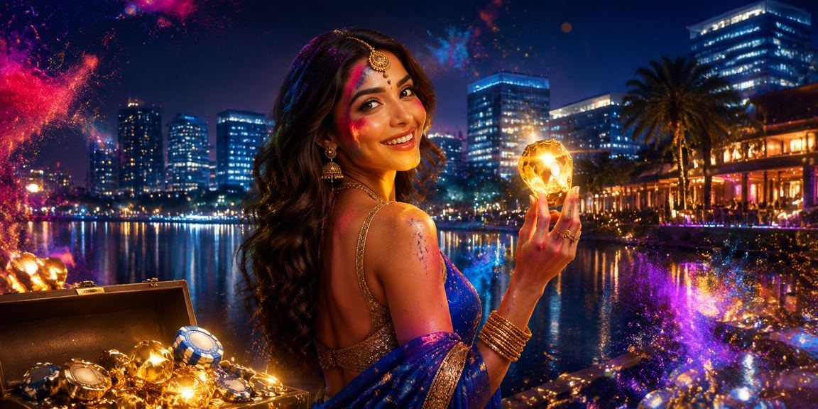 People celebrating Holi festival involved in online payments