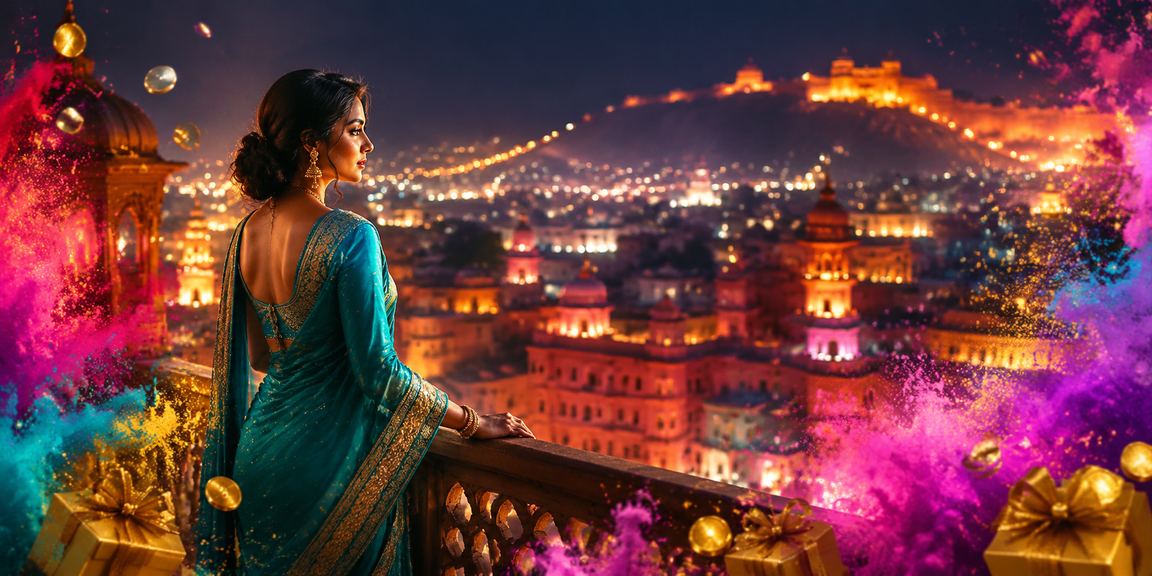 Player in traditional saree contemplating responsible gaming choices