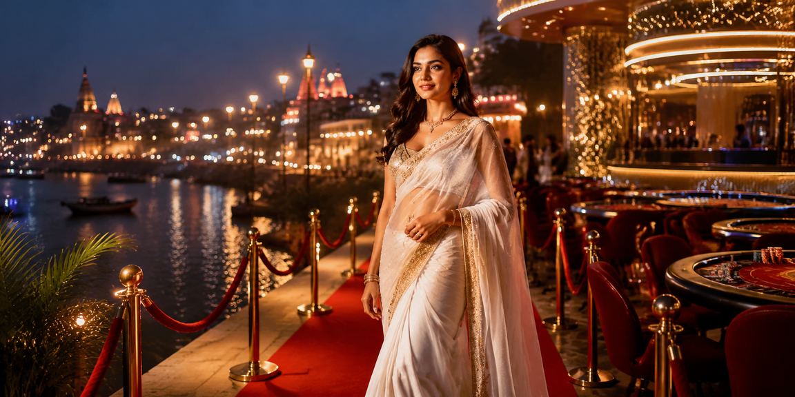 Indian woman logging in to an online betting platform